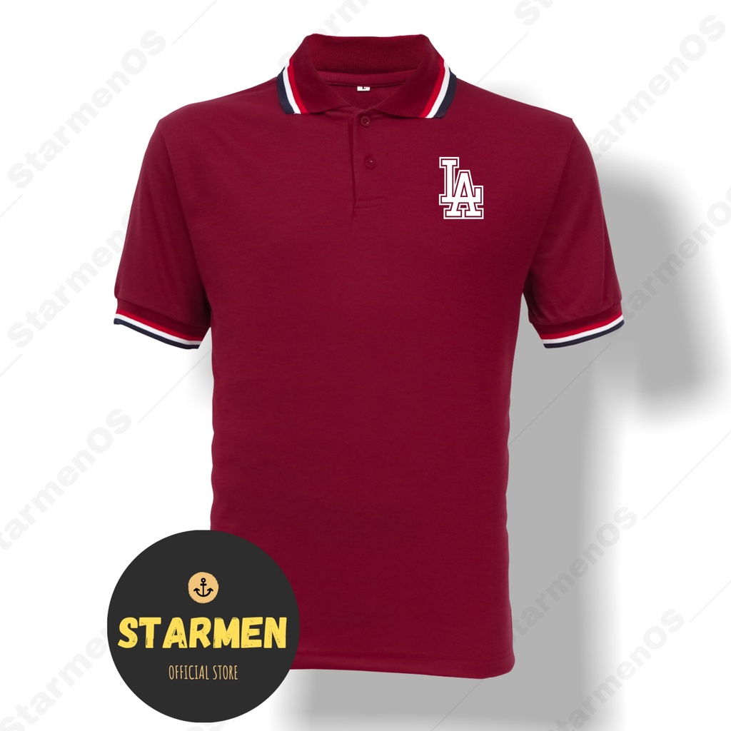 Kaos Polo Shirt Pria Kerah Logo LA