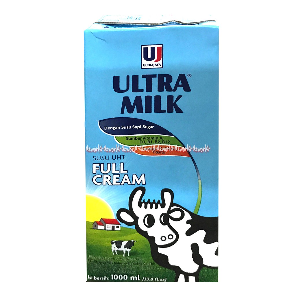 Ultra Milk 1000ml Susu Uht Full Cream Susu Ultra Jaya Susu Sapi Segar Putih Rasa Original Plain Ultramilk 1L Full Krim