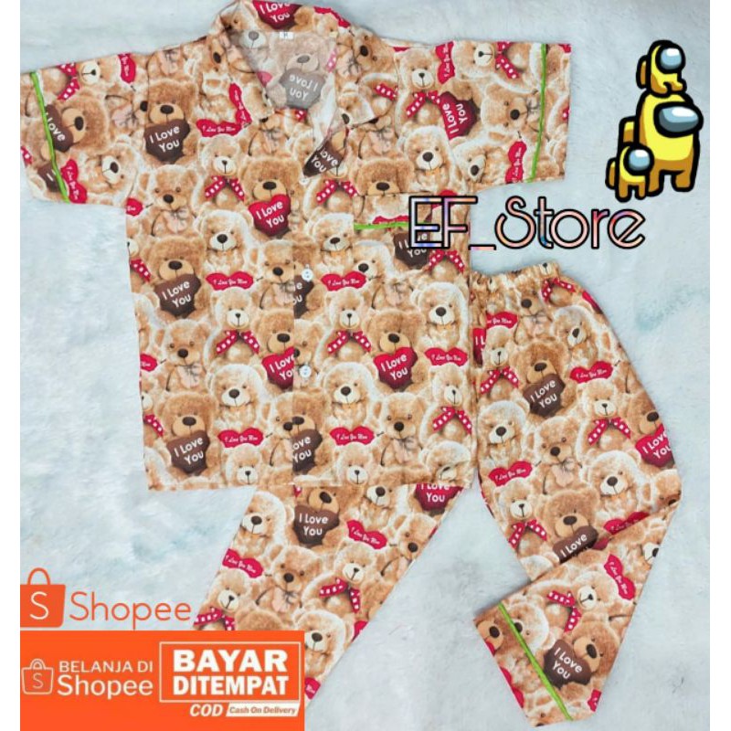 PIYAMA ANAK KARAKTER / BAJU TIDUR ANAK LAKI DAN PEREMPUAN USIA 6 BULAN - 16 THN