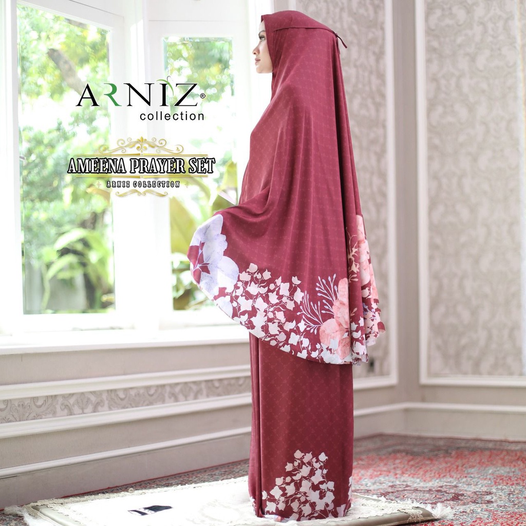 MUKENA Arniz / MUKENA AMEENA Prayer Set (Satu Set Pouch & Sajadah) by Arniz Collection
