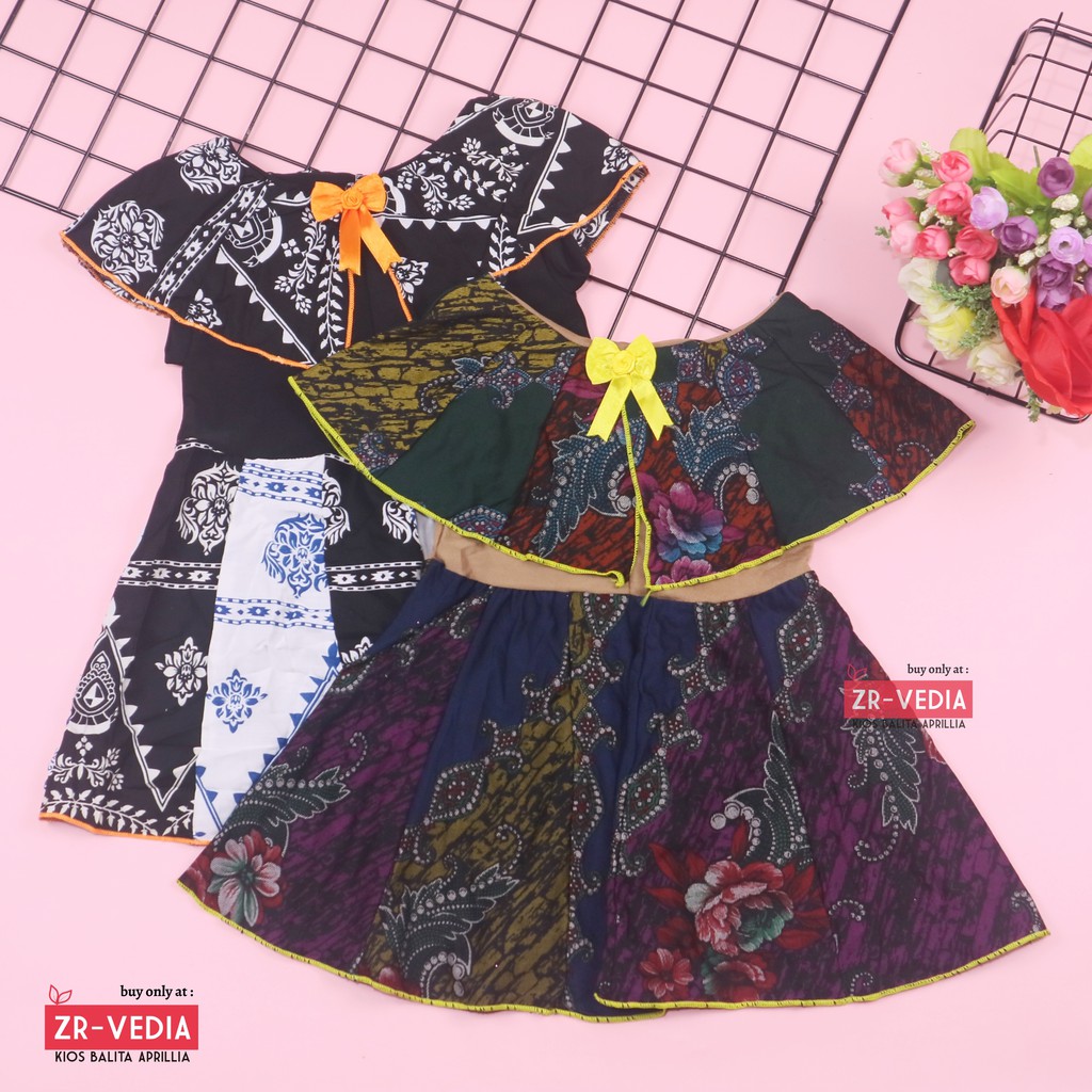 Dress Irene size 1-2 Tahun / Dres Batik Cape Anak Cewek Murah Baju Kensi Perempuan Katun Adem Gaun