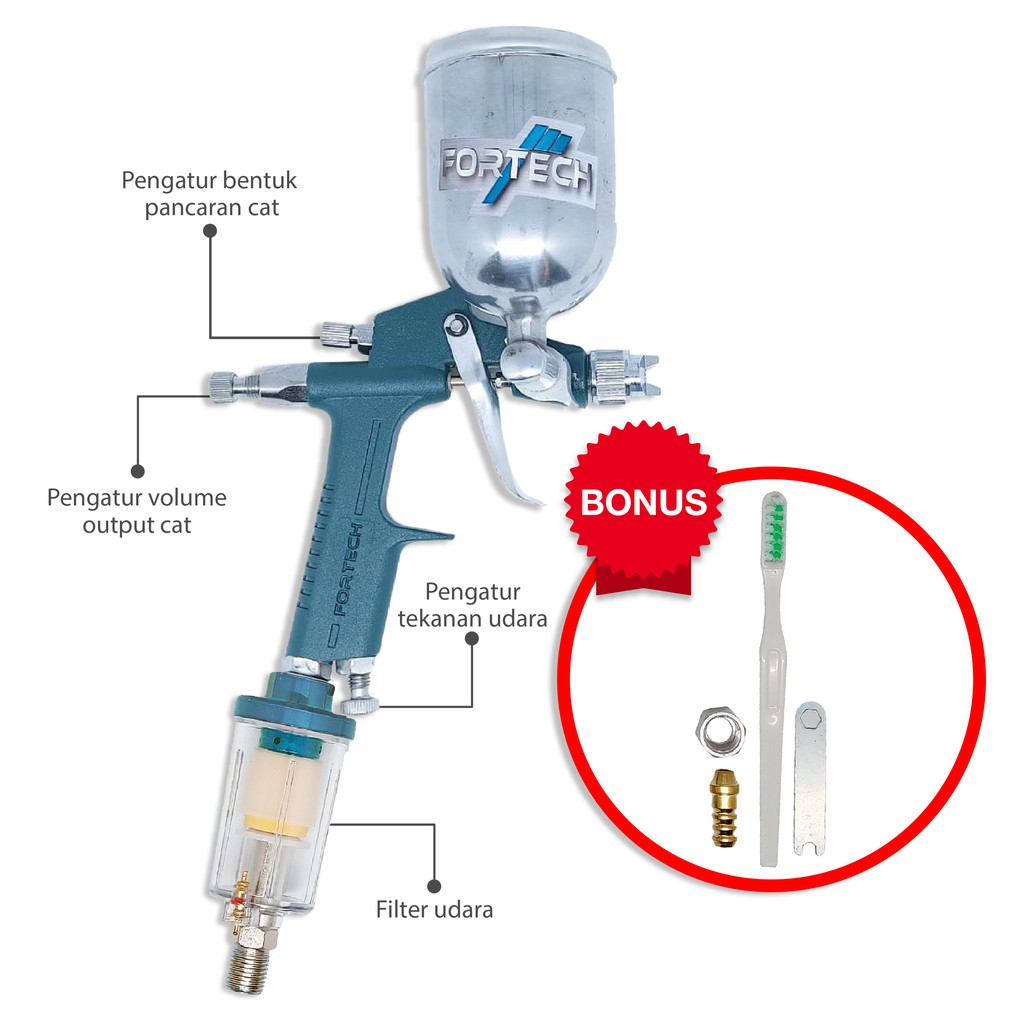 Spray gun Spraygun FORTECH K3 Semprotan Cat Tabung Atas