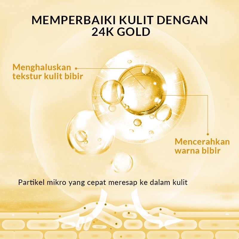 BIOAQUA 24K Gold Lip Mask Masker Bibir Collagen