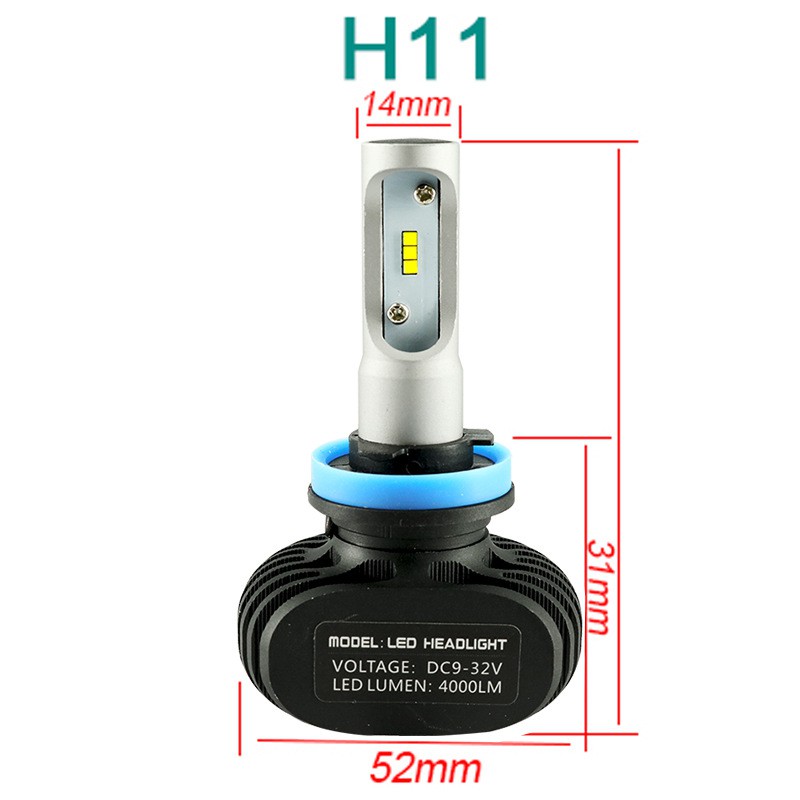 2Pcs【In stock】S1 LED Car Headlight H1 H3 H4 H11 H8 H7 9005 9006 Bulbs Auto Headlamp