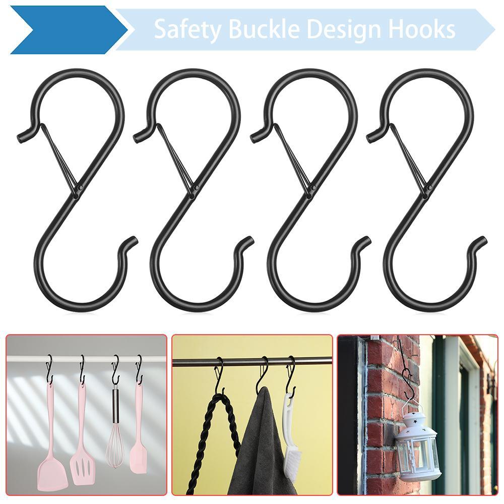Solighter 4Pcs Kait S Kait Gesper Pengaman Gantung Taman Praktis Anti Jatuh Hook