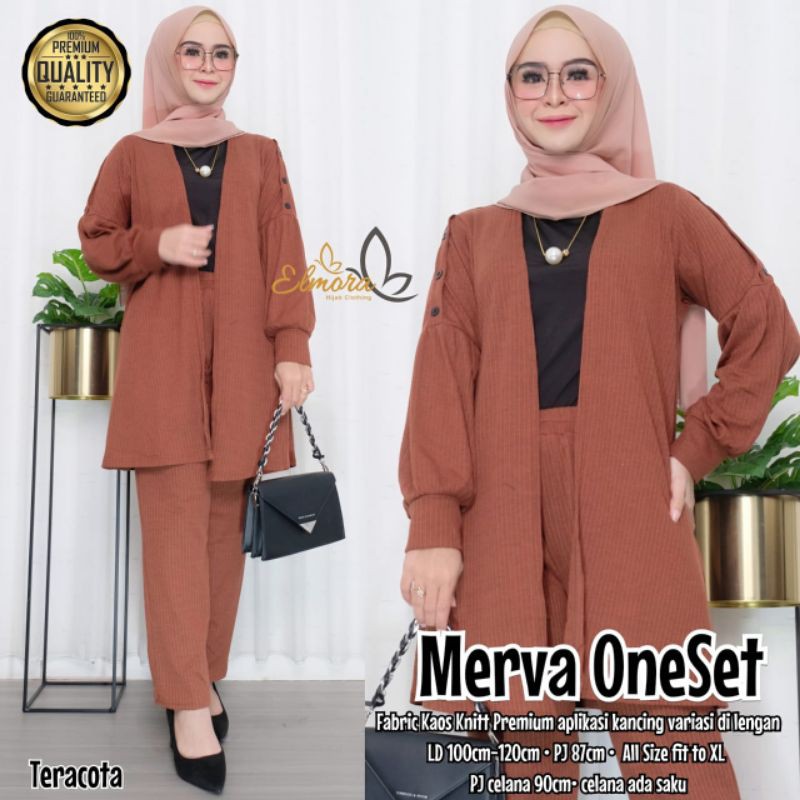 BEST SELLER MERVA ONESET BerLabel Elmora Cardigan pants set