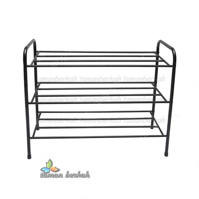 Krisbow Rak Sepatu 3 Tingkat 3 Tier Shoe Rack 72x30x55cm Black Shopee Indonesia