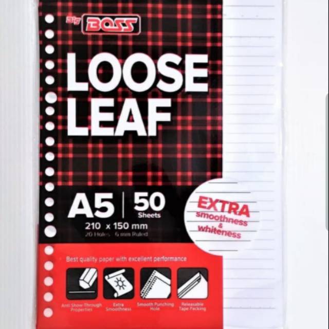 

Loose leaf A5/ loose leaf A5 isi 50 lembar/ loose leaf binder/ binder kuliah/ loose leaf murah/ binder kuliah murah/binder kertas