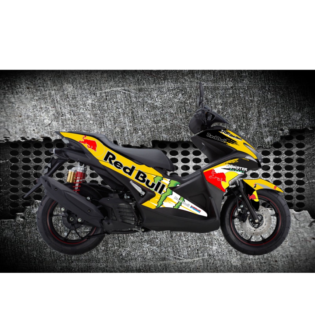 decal Aerox old motif redbull kuning