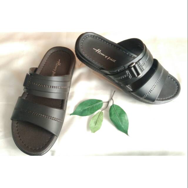 Sandal pria homyped superstar hitam/coffe