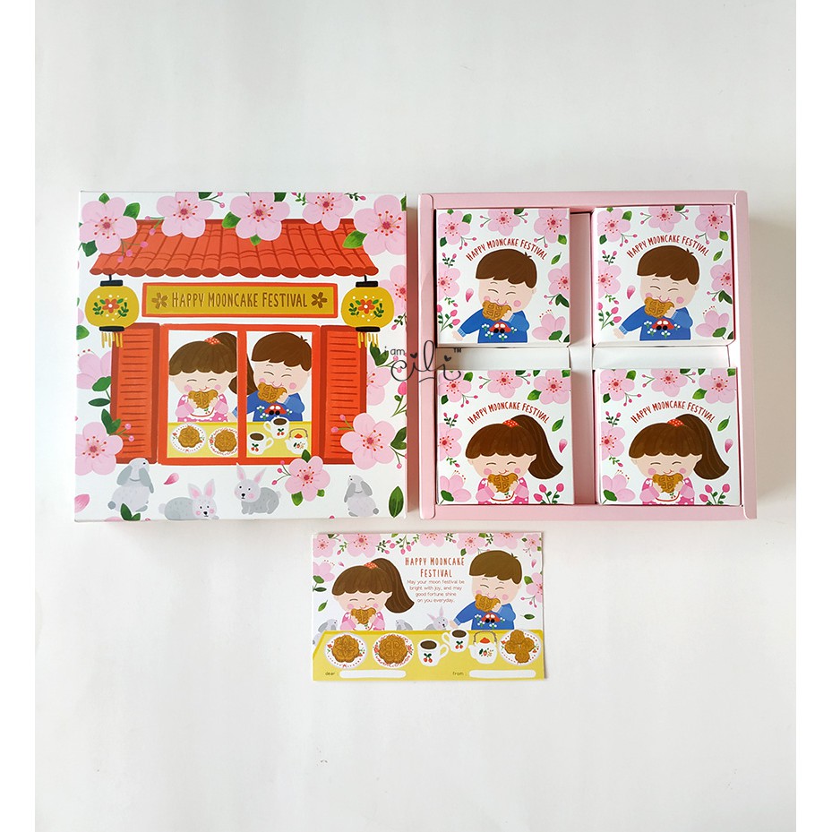 

(CICIKOKO MOONCAKE ISI 4) box untuk mooncake mid autumn [10 set]