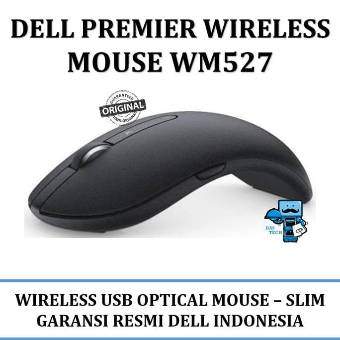 Jual Dell Premier Wireless Mouse WM527 Slim BLACK 100 ORIGINAL