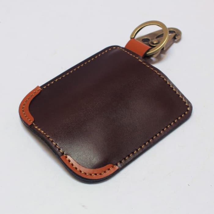 dompet stnk mobil motor model slim gantungan kunci coklat tan PHKC647