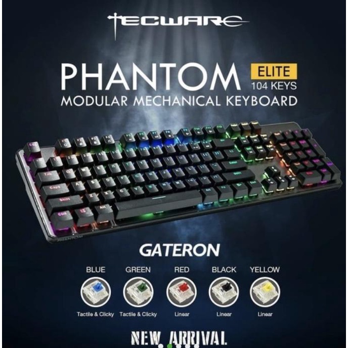 KEYBOARD GAMING MECHANICAL TECWARE PHANTOM ELITE 104 GATERON SWITCH GNHD646FV