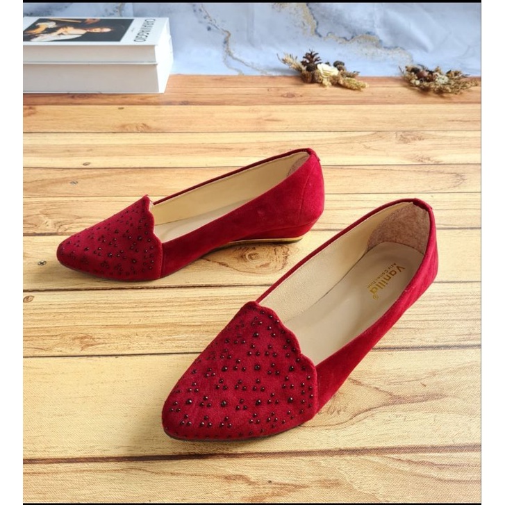 ABBUSHOES  Js 09 Sepatu Kerja Model Wedges Untuk Wanita 3cm