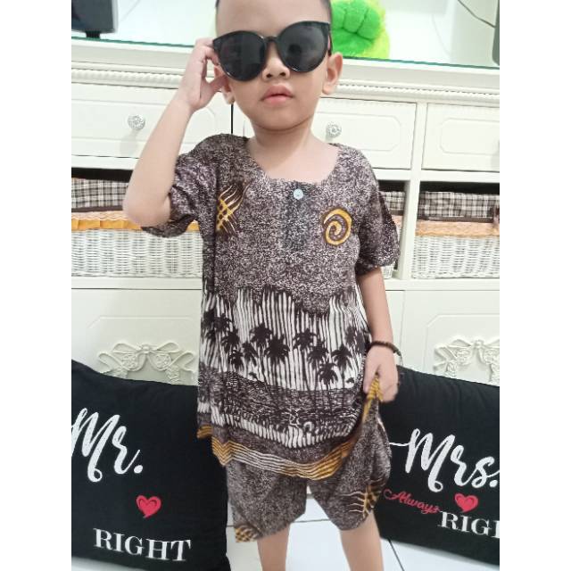 Setelan Baju  Anak  Pantai  Cowok Cewek  Unisex Size S M L Xl 