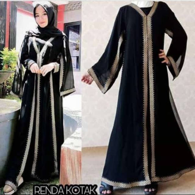 GALLERY ABAYA EXCLUSIVE ABAYA SAUDI PESTA  RENDA KOTAK