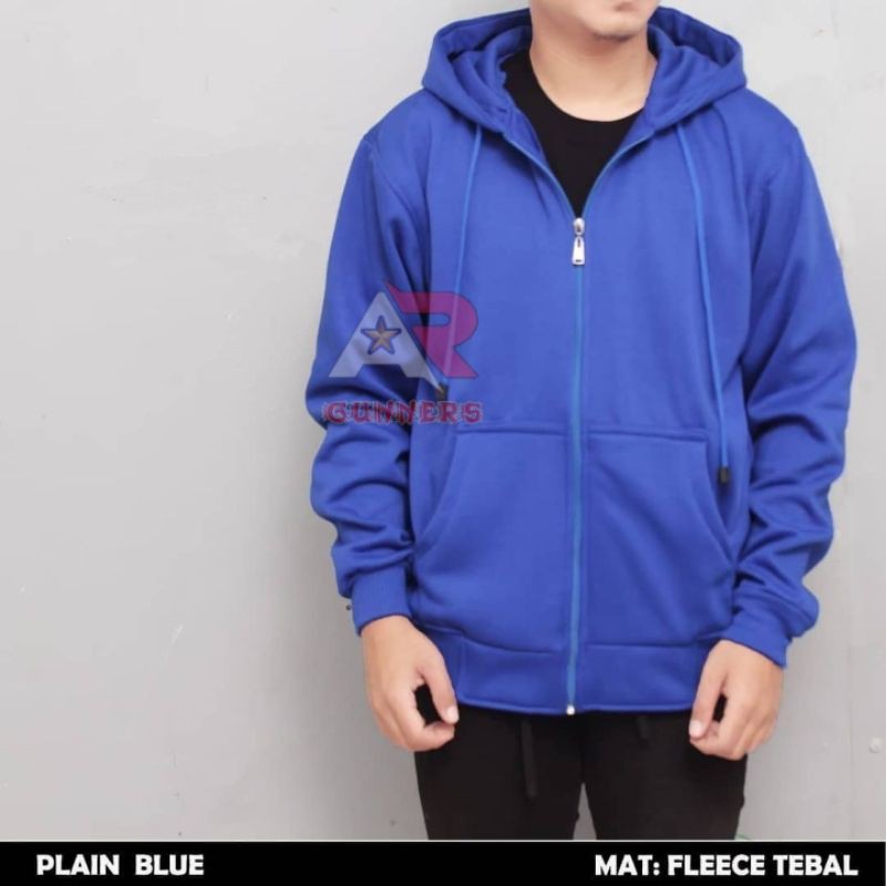 JAKET HOODIE ZIPPER BIRU BENHUR JAKET BIRU POLOS TERBARU