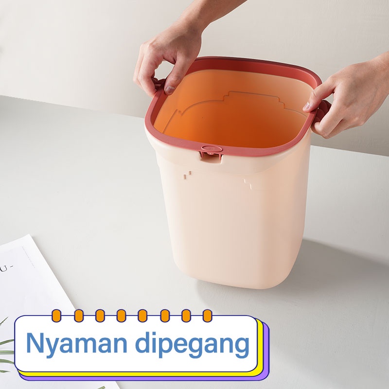 Letyeah &amp; Kaizenliving Tempat sampah kamar minimalis/ tong sampah tutup berbentuk cincin