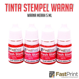 Tinta stempel Flash Fast Print warna merah (Red Ink) 5ml