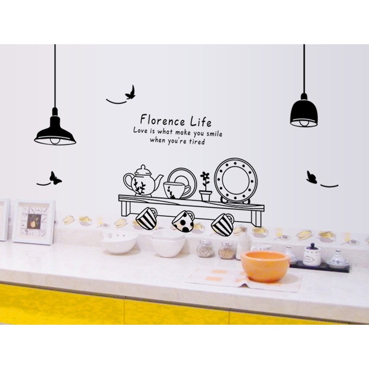 RELIZA Wall Sticker / Stiker Dinding Florence Life Lampu Kitchen Dapur AY9141 - JM7192