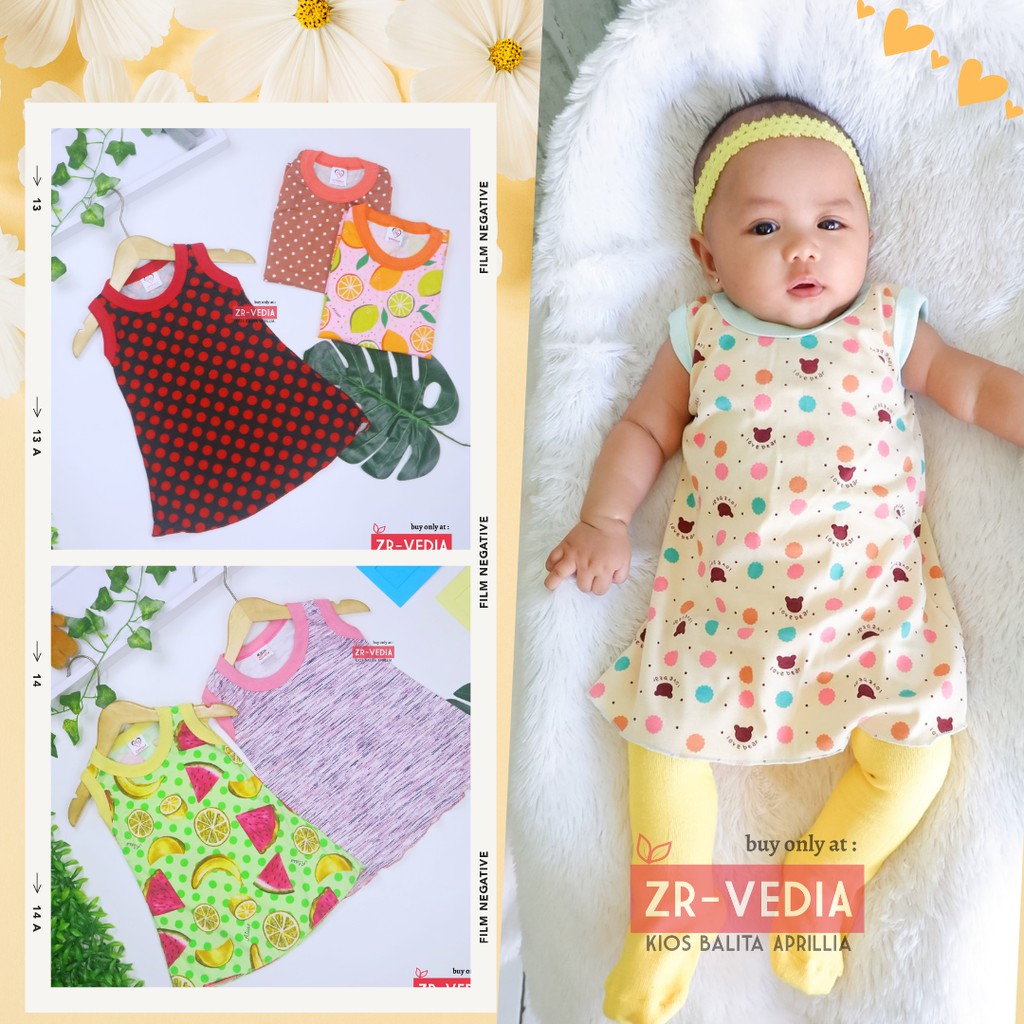 (ISI 10) Daster Yukensi Bayi New Born uk 0-12 Bulan / Baju Anak Perempuan Bahan Kaos Adem