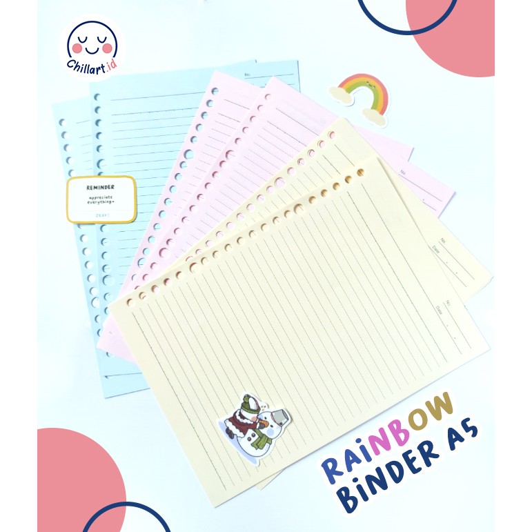 

[chillart.id] RAINBOW PASTEL Binder Loose Leaf A5 (30 Lembar)