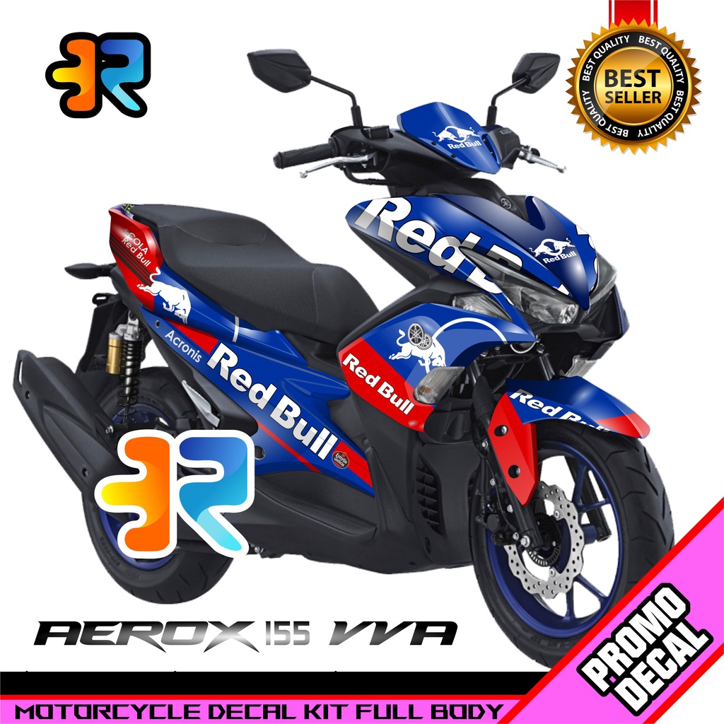 Decal Motor Aerox 155 Red Bull Sticker Logo Emblem Aerox 155 Red Bull Full Body