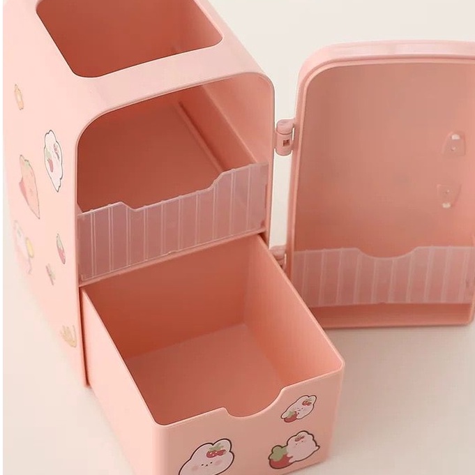 [randomstuff] Kotak Pensil Bentuk Kulkas Unik Serbaguna Dengan Laci Kotak Pena Cute Fridge Penholder Berkualitas Korean Style Tempat Pensil Aesthetic Desk Decoration Stationary Kit-8