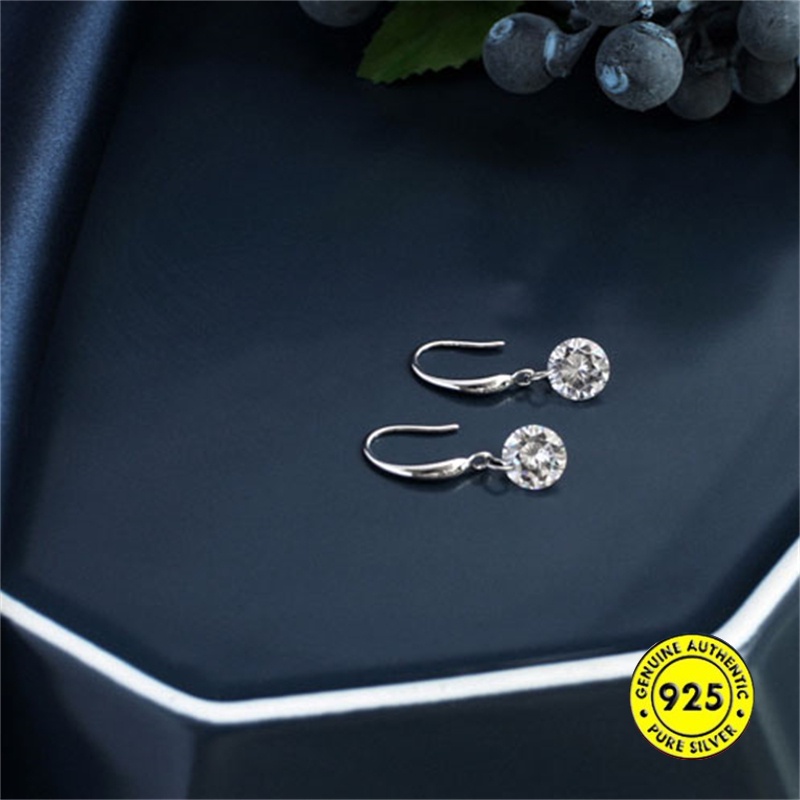 Anting Tusuk Sterling Silver 925 Dengan Berlian Imitasi Untuk Wanita