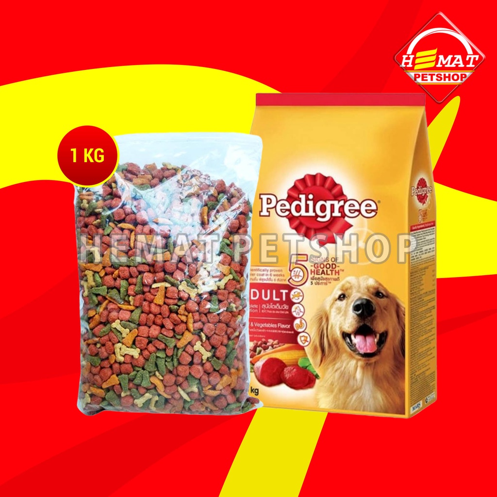 Makanan anjing murah Pedigree adult repack 1 kg dog food dewasa 1kg