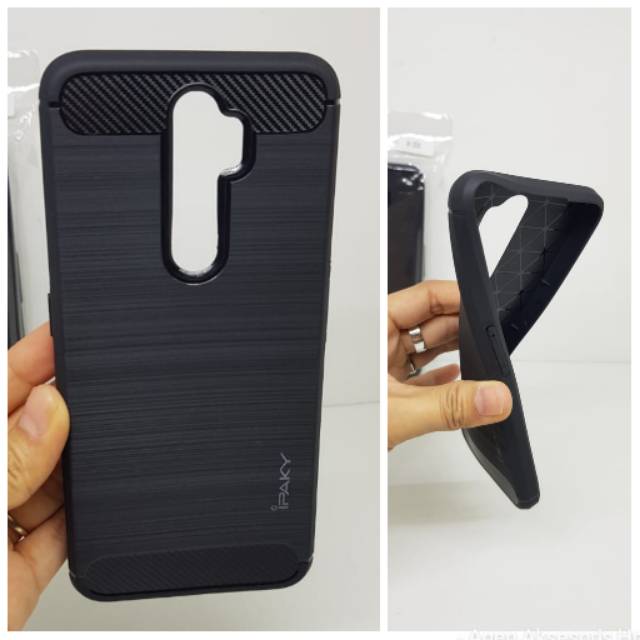 Ipaky Carbon Oppo A5 2020 6.5 inch Soft Case Oppo A9 2020 A11x Slim Fit Carbon ANTI MELAR