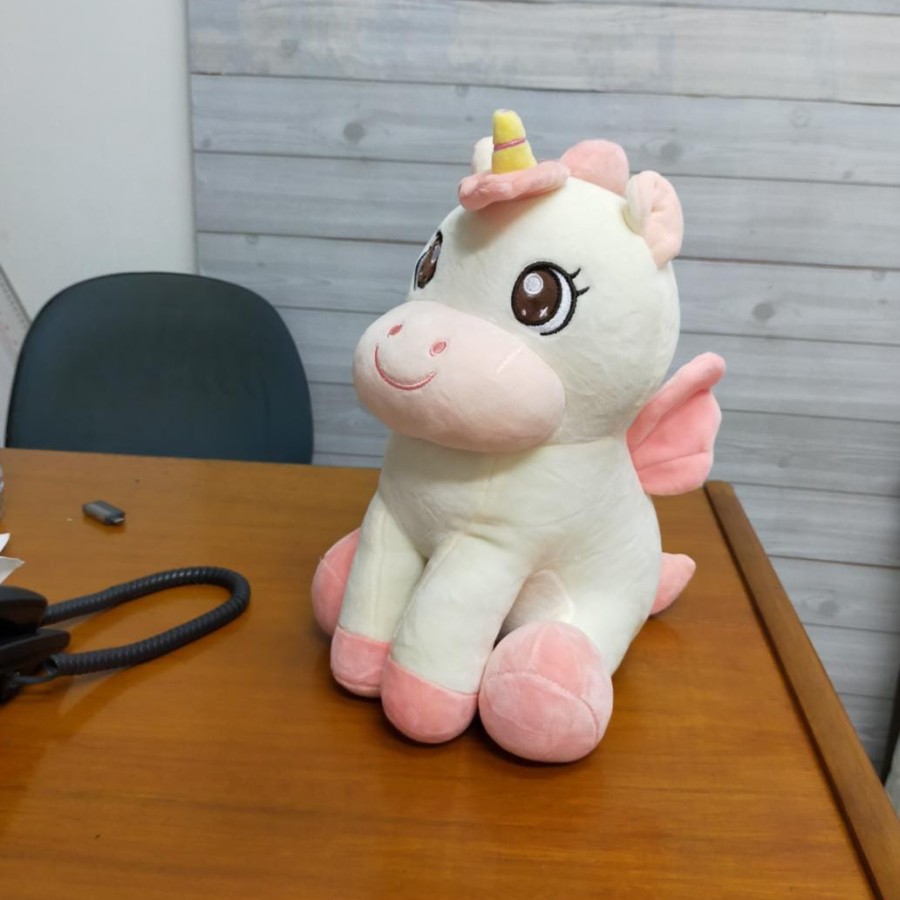 Boneka Kudaponi Sitting Unicorn Sayap Impor Hadiah Kado Ultah Koleksi