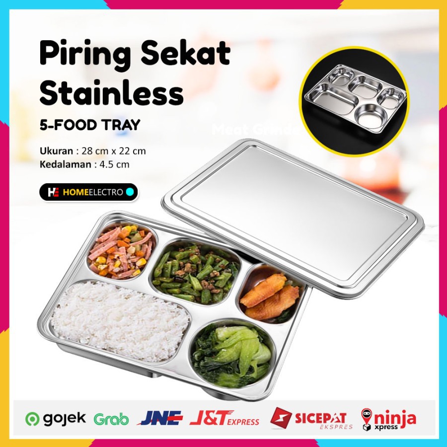 Piring Sekat Prasmanan Stainless / Nampan Sekat Food Tray Stainless