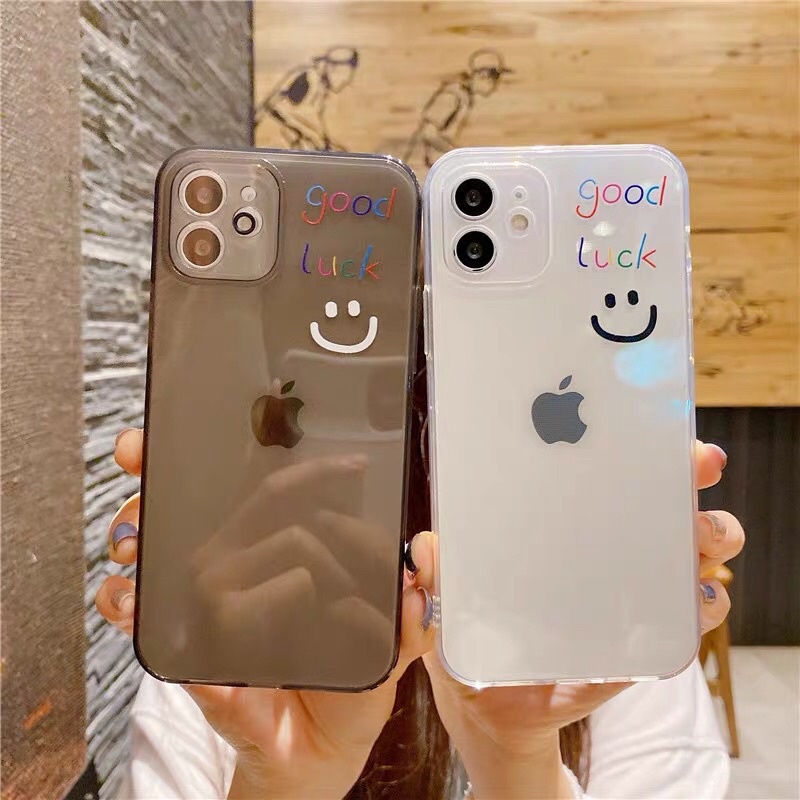 Simple Good Luck Transparan Case iphone 7/8+ XS XS Max XR 11 Pro Max 12 Pro Max