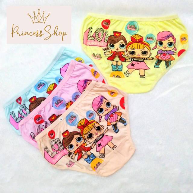 celana dalam anak katun-segitiga- motif little pony-LOL CD anak gambar