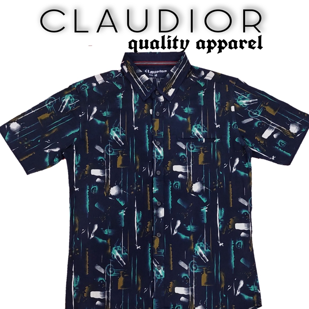 Kemeja Pria Slim Fit Lengan Pendek Claudior 101708N