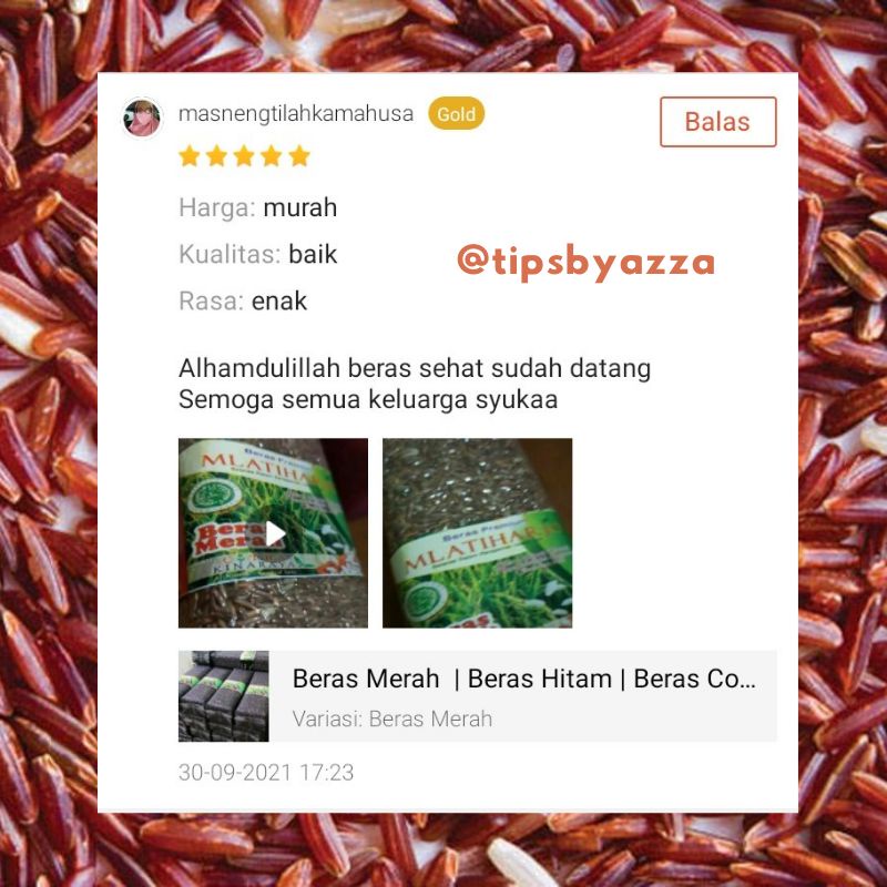 DIET Beras Merah  | Beras Hitam | Beras Coklat | Beras Melati | Beras Mix Organik 1 KG Makanan Diet MPASI