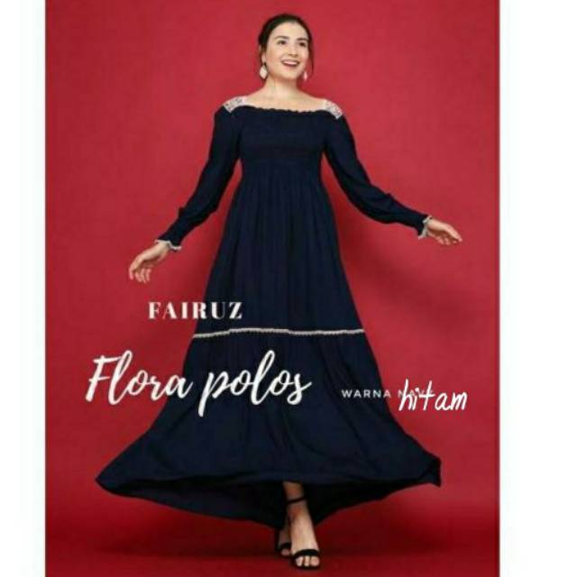 GAMIS RENDA KERUT FLORA POLOS