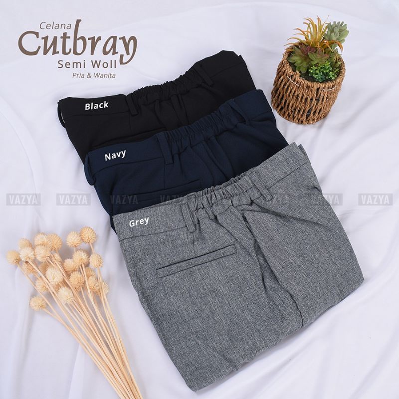 Celana Kerja Cutbray / Celana Cutbray Semiwool Stretch Import Unisex