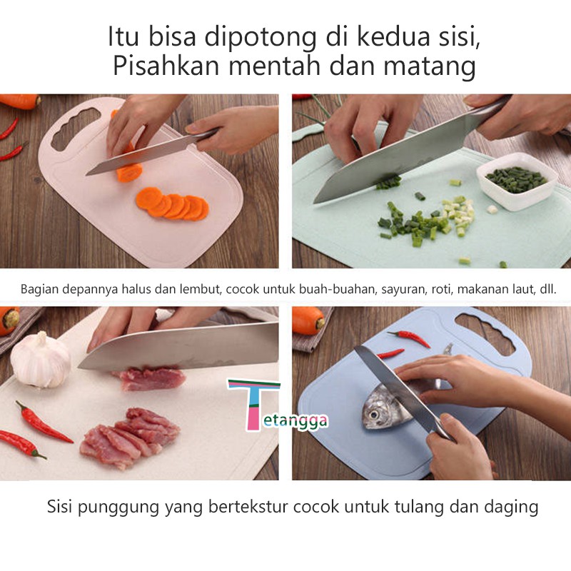 Talenan Antislip Bahan PP Food Grade Buah Sayur Jerami Gandum Cutting Board Talenan Bahan T-VS