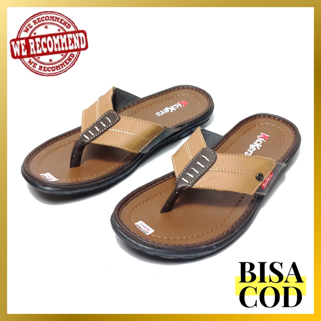 Sandal Pria Casual Kulit Terbaru Original Top Quality ( FJ )