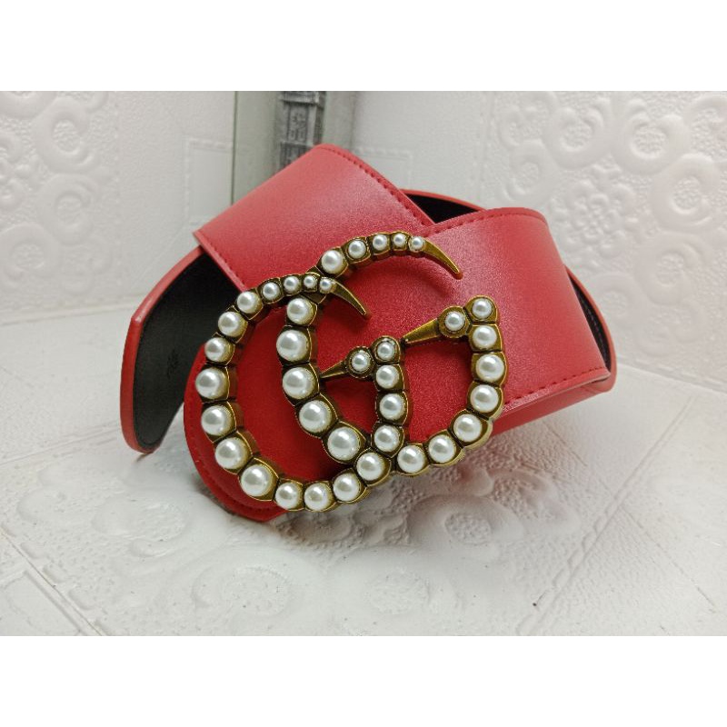 Ikat pinggang wanita G merah / ikat pinggang fashion lebar