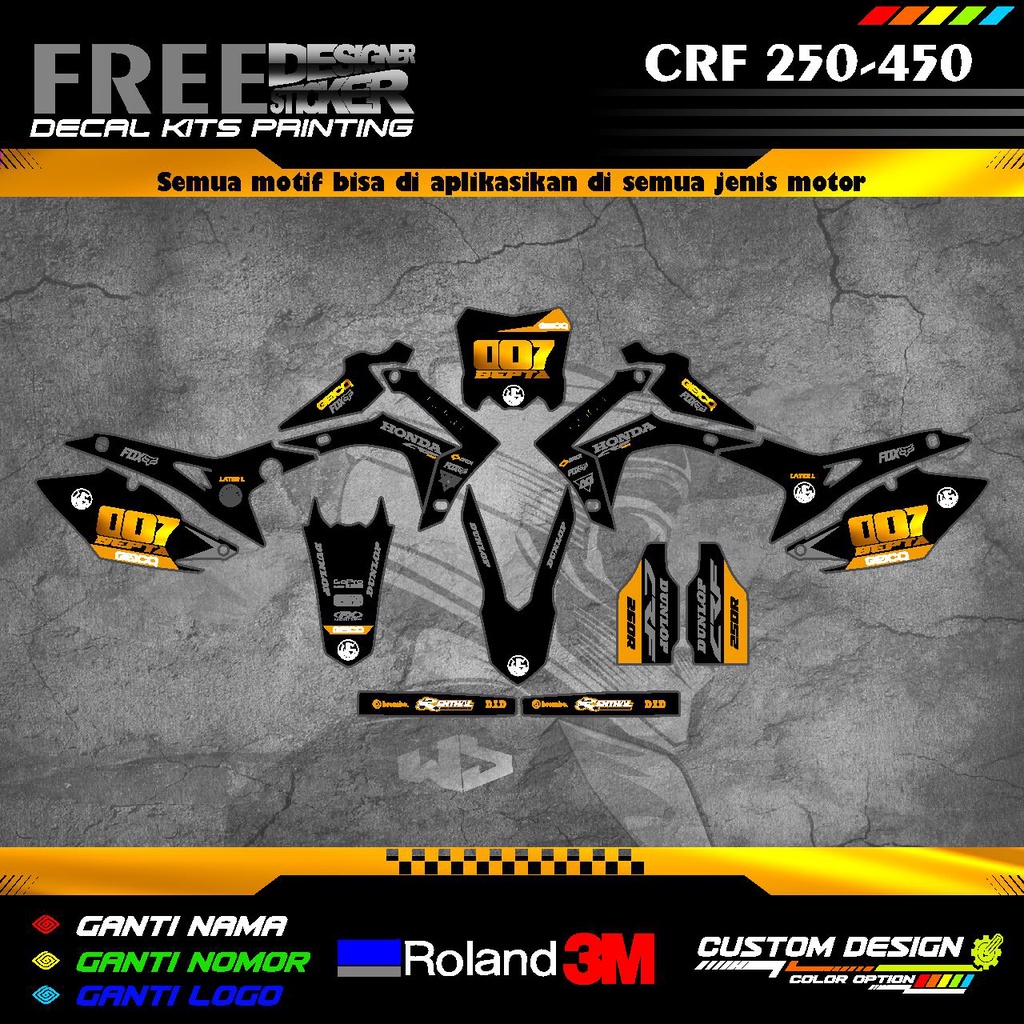 Decal Sticker CRF 250 2015-2018 Custom Design