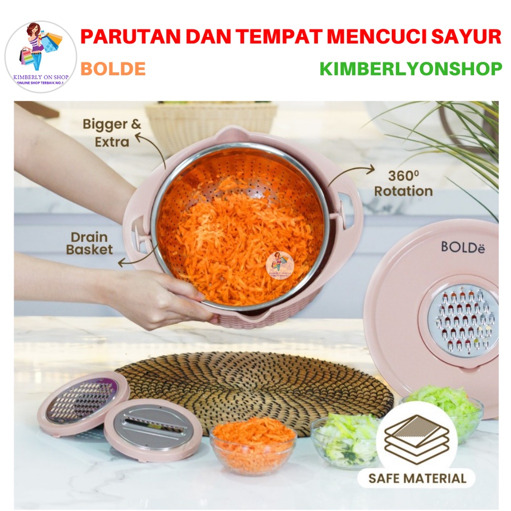 Max Grater Combo 2 In 1 Parutan Dan Tempat Mencuci Sayur Buah Bolde