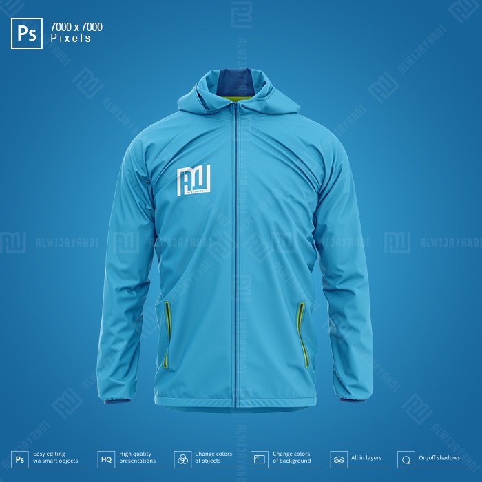 MOCKUP JAKET WINDBREAKER - RESOLUSI 7000x7000 Pixels