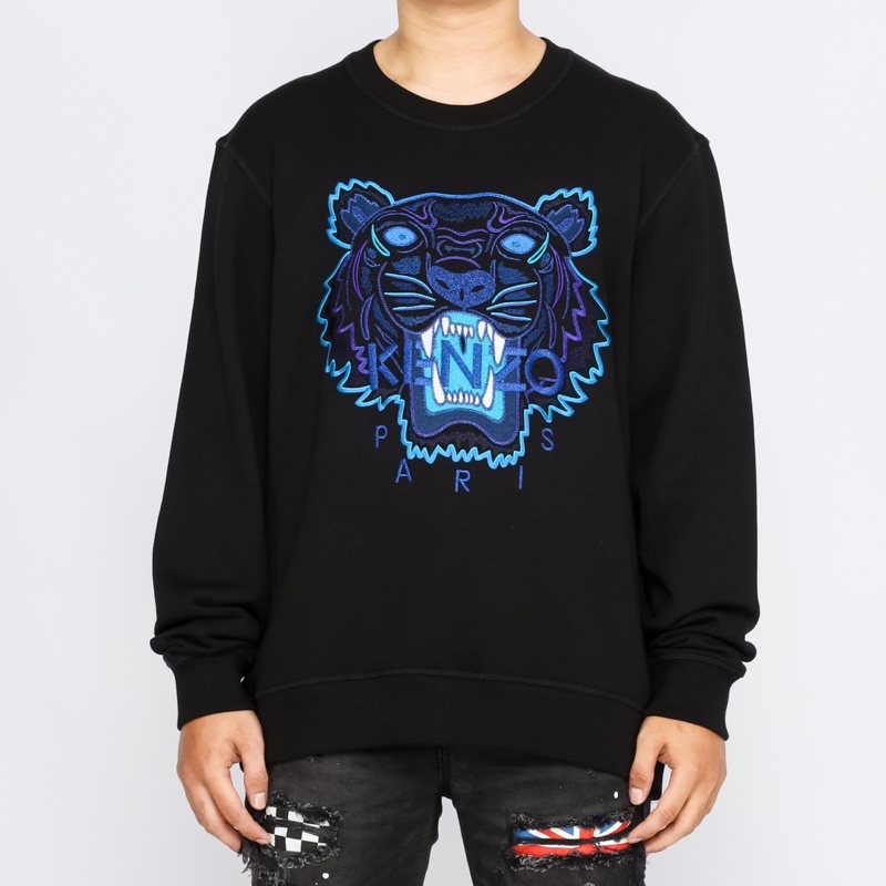 Ken. Tiger Crewneck Black Navy