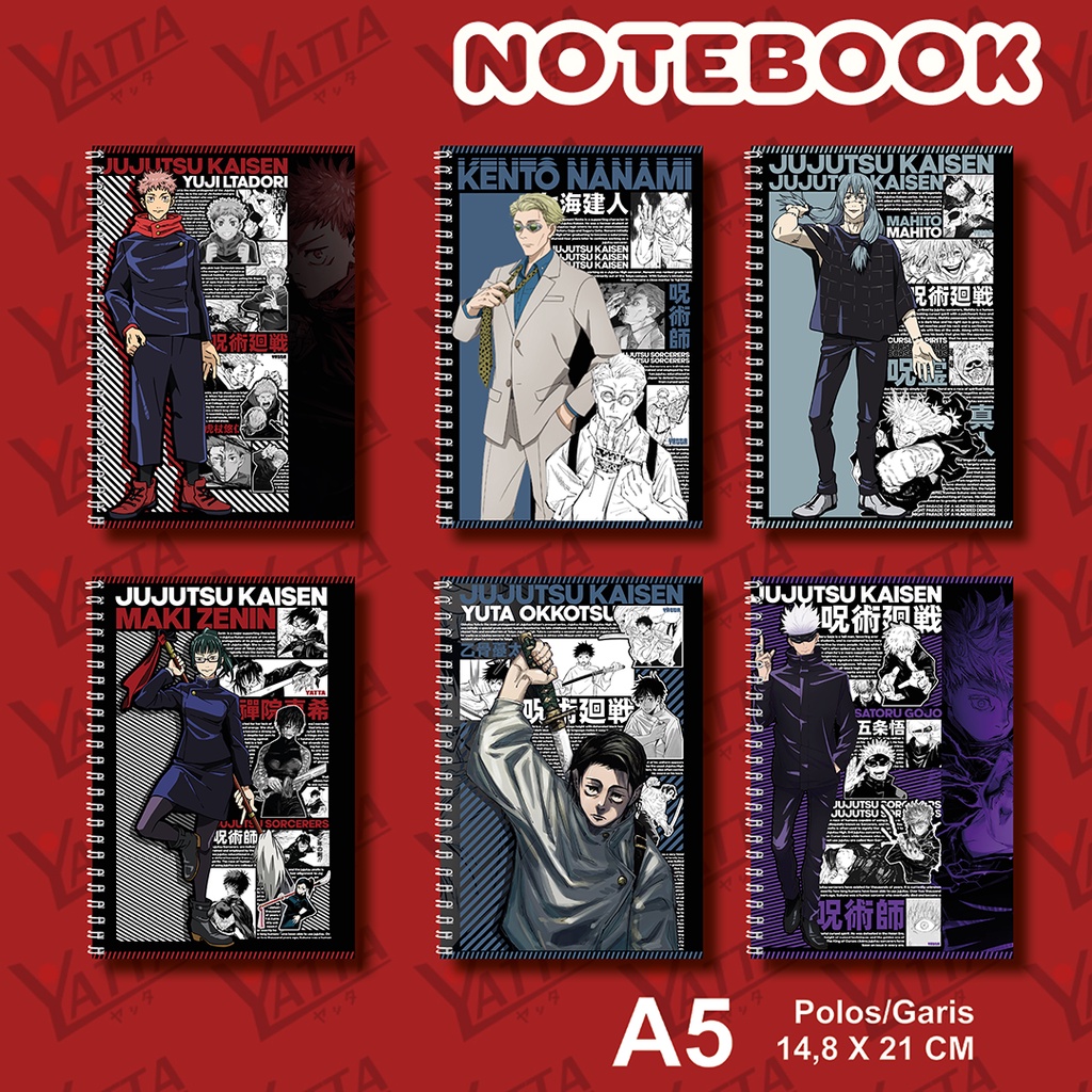 

Notebook Anime Ukuran A5 14,6 cm x 21 cm JUJUTSU KAISEN Seri 2 YOTAKUSHOP