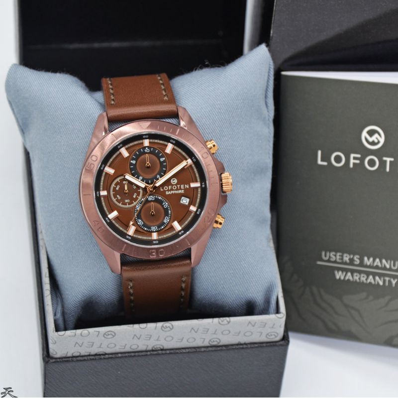 LOFOTEN LF6504 JAM TANGAN QUARTZ SPORT CASUAL ANTI AIR,KULIT ORIGINAL