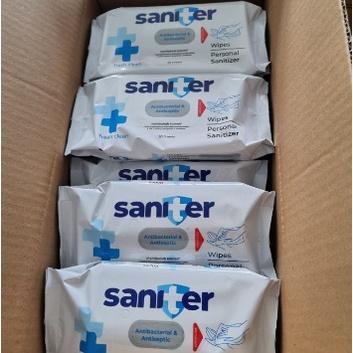 SANITER Personal Wipes Tisu Basah Tissue Antiseptic Antibacterial 50